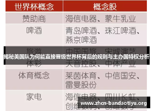 揭秘美国队为何能直接晋级世界杯背后的规则与主办国特权分析 揭秘美国队为何能直接晋级世界杯背后的规则与主办国特权分析